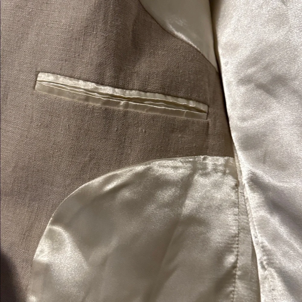 NWT Island Importer Linen Blazer Jacket Sport Coat Mens 41 Tan beach coastal
